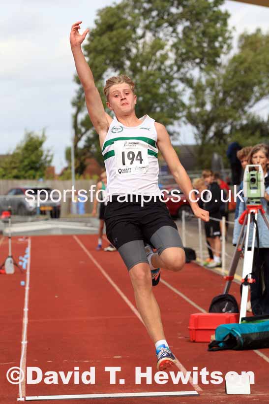 Boys Under-15s long jump, 2023 Northern Under-13s, Under-15s and Under-17s, Middlesbrough.  Photo: David T. Hewitson/Sports for All Pics